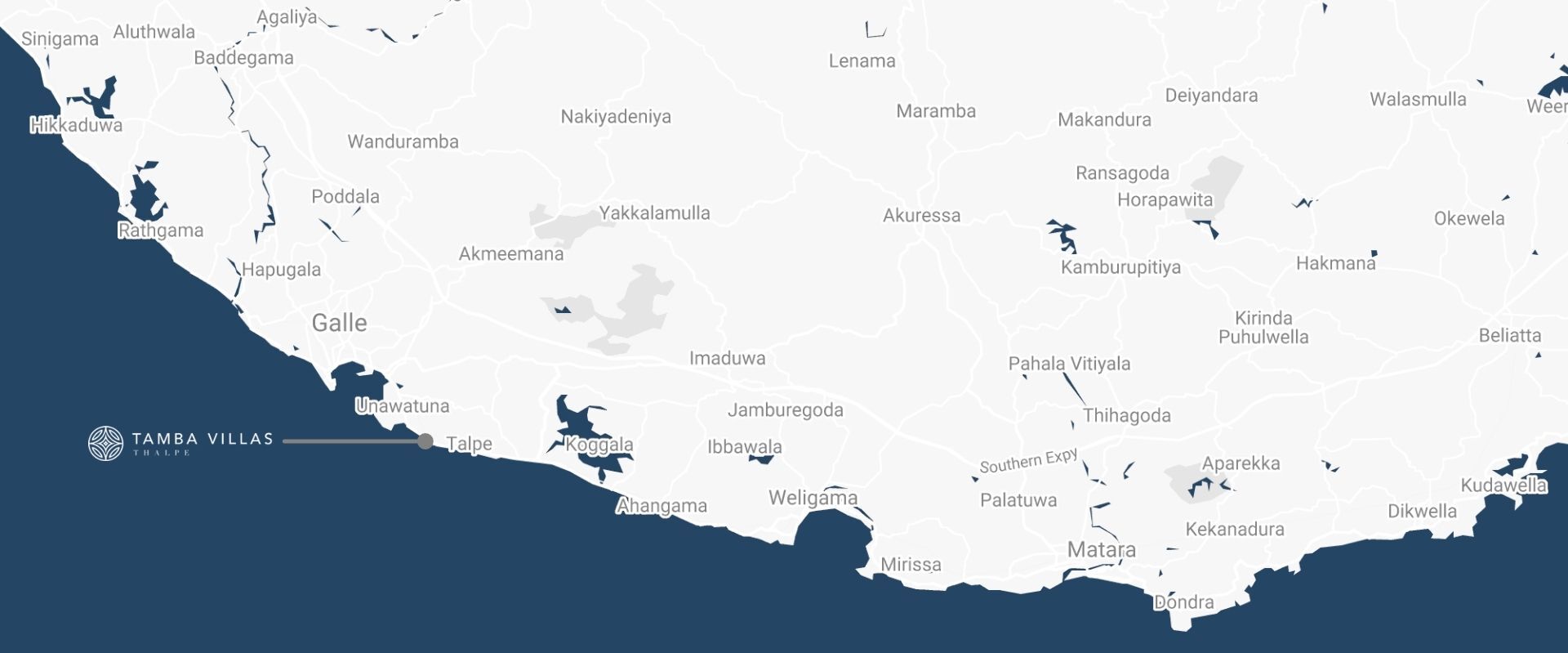 tamba villas location map